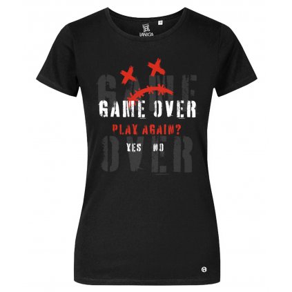 GAME OVER tricko damske cerne