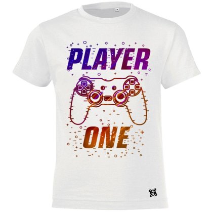 Tricko detske player ONE bile