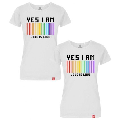19479 2 tricko parove damske yes i am bile