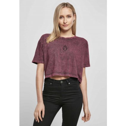 Tricko damske cropp top BY021 bordo