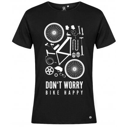 Don't worry bike happy tričko panske cerne