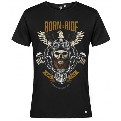 Born to ride tricko panske cerne