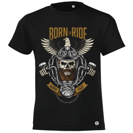 Born to ride tricko detske cerne