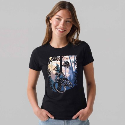 Tricko damske Premium Downhill cerne