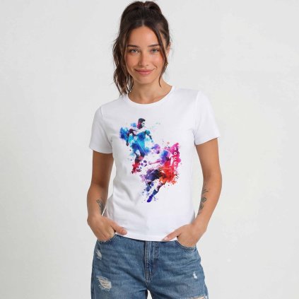 Tricko damske Premium Soccer bile