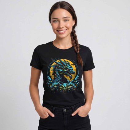 Tricko damske Premium dragon soldier cerne