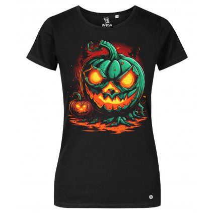 Zombie pumpking tricko damske cerne