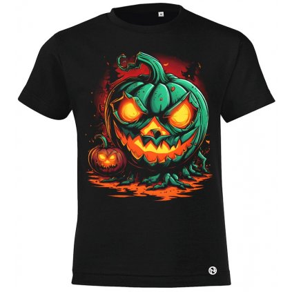 Zombie pumpking tricko detske cerne