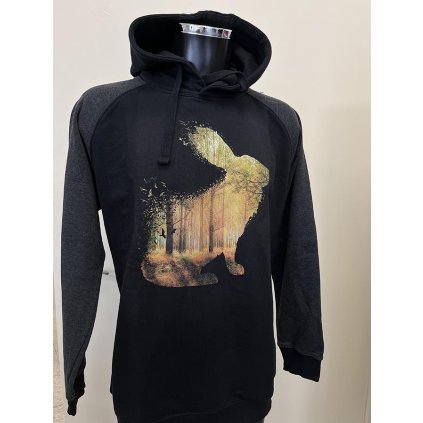 Mikina pánská raglán - Forest pack / Zajíc - Výprodej (XL)