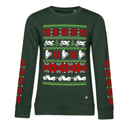 Winter bikes mikina damska crewneck forest green