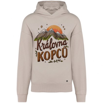 kralovna kopcu mikina unisex oversize clay
