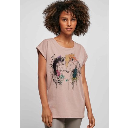 Tricko damske extended shoulder tee dusk rose