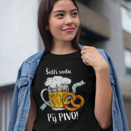 Tricko damske setri vodu cerne