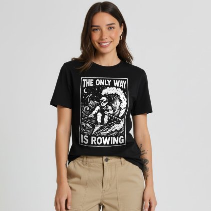 Tricko panske premium The only way is rowing cerna2