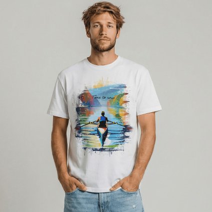 Tricko unisex Legend Time to row bile2