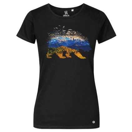 Tricko damske cerne forest pack medved