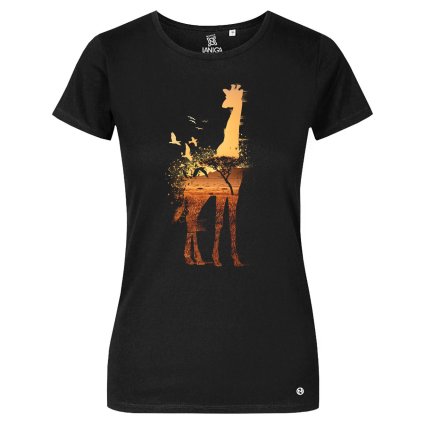 Safari pack tricko damske zirafa cerna