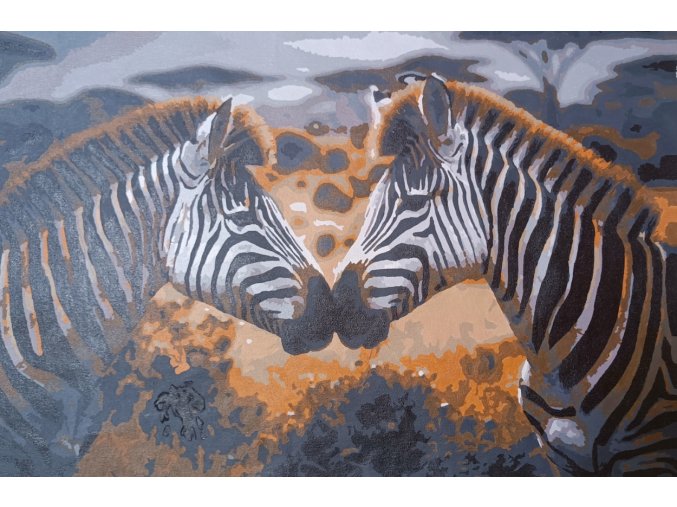 Zebry - vymalovaný obraz