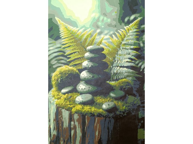 Mohyla z kamenů - vymalovaný obraz