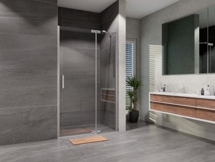 Sprchové dveře otevírací Brix 900, chrom, čiré sklo, pravé provedení