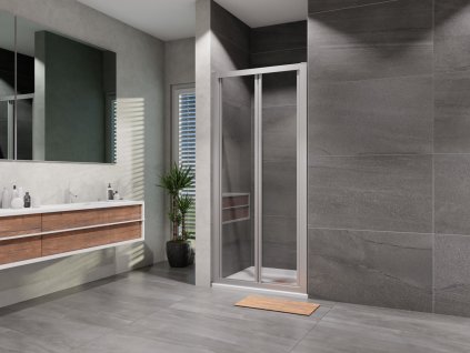 Sprchové dveře shrnovací Elisa 800, chrom, čiré sklo
