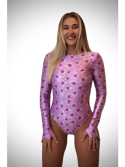 Plavky s dlouhým rukávem, růžové, ROSE