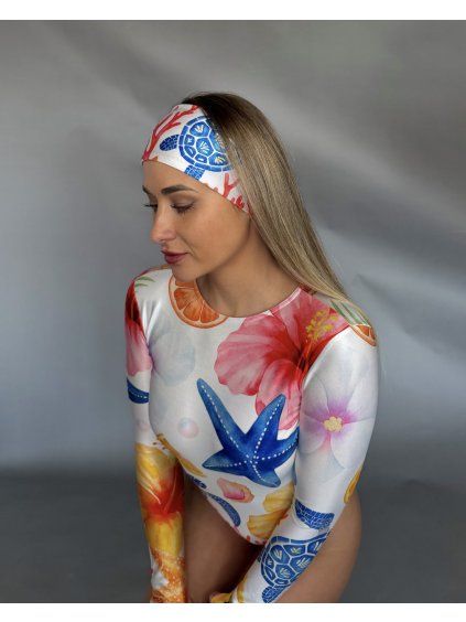 Headband, white, TROPICAL