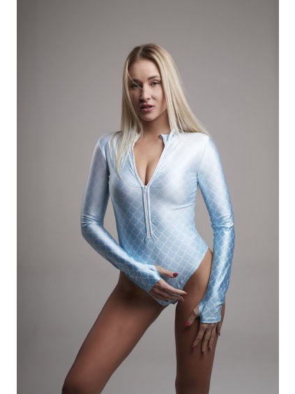 Swimwear with zip, blue, MERMAID