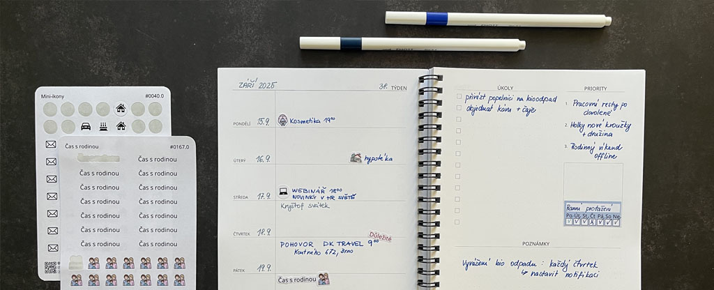 Plánování v minimalistickém diáři