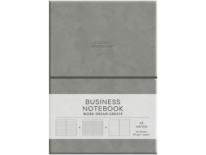 business notebook svetle sedy