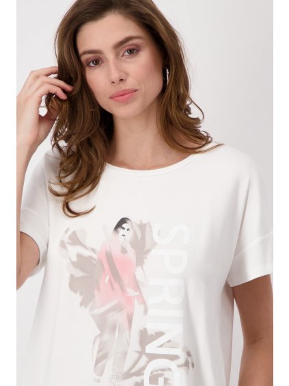 T Shirt mit Frauen Zeichnung Off White monari 76023