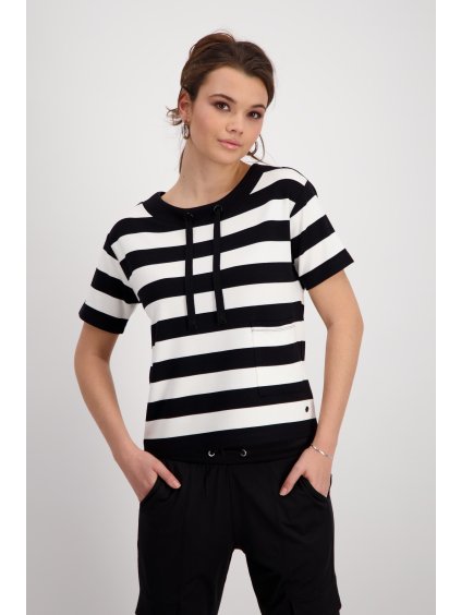 Sweatshirt mit Blockstreifen Mehrfarbig Schwarz gemustert monari 89880
