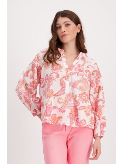 Paisley Muster Bluse mit Smoke Einsatz Pink monari 98391
