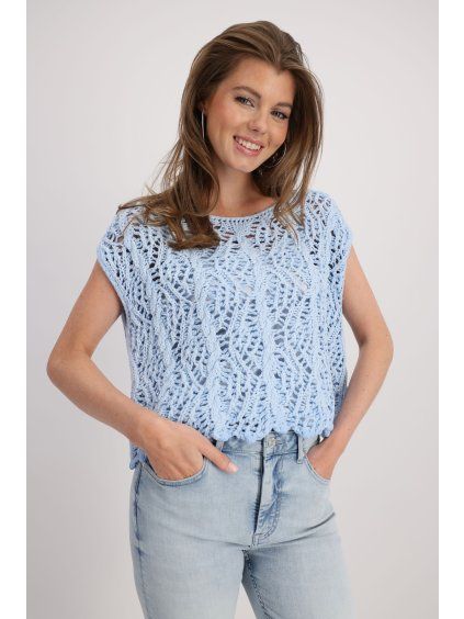 39429 ajour pullunder blau monari 13203