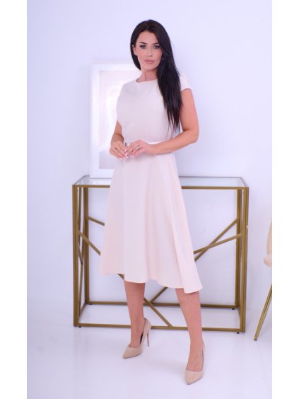 liliana 07 716 elegantni damske saty s paskem bezova (3)