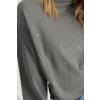 Geschmueckter Pullover zum Raffen Khaki monari 51064