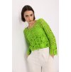 Strickpullover mit Blumenmuster Gruen monari 23661