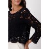 Strickpullover mit Blumenmuster Schwarz monari 28665