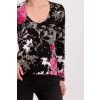 Blumen Pullover mit Strass Mehrfarbig Schwarz gemustert monari 50506