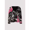36168 2 blumen pullover mit strass mehrfarbig schwarz gemustert monari 58362