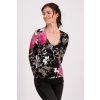 36168 4 blumen pullover mit strass mehrfarbig schwarz gemustert monari 95554