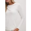 Basic Langarm Shirt aus elastischer Qualitaet Weiss Off White monari 22929