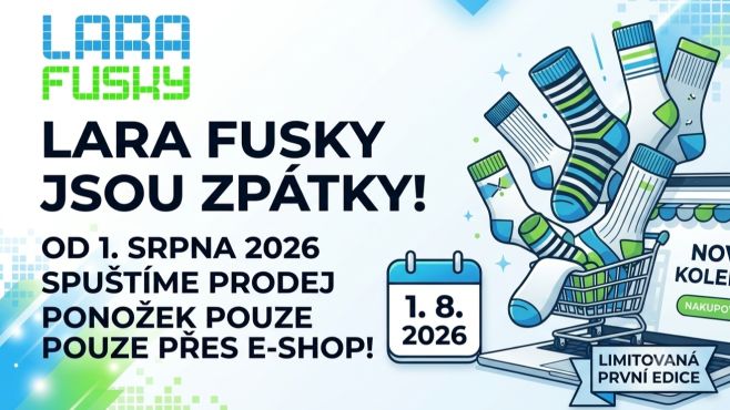 🚨 JSME ZPÁTKY V HRĚ! 🧦 Mám pro vás skvělou zprávu! Od 1. 8. 2026 oficiálně restartujeme prodej našich ponožek LARA FUSKY!...