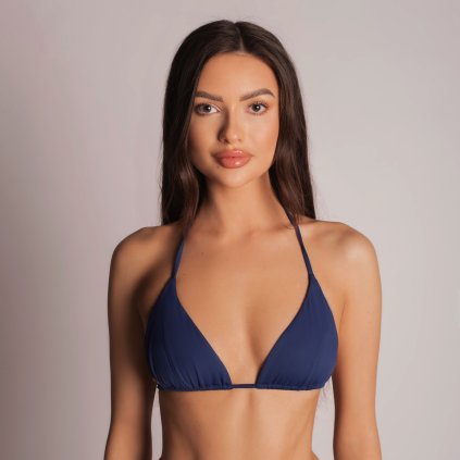 MODRÝ PUSH UP TROJÚHELNÍKOVÝ VRCHNÍ DÍL PLAVEK BIKINI KLASIK