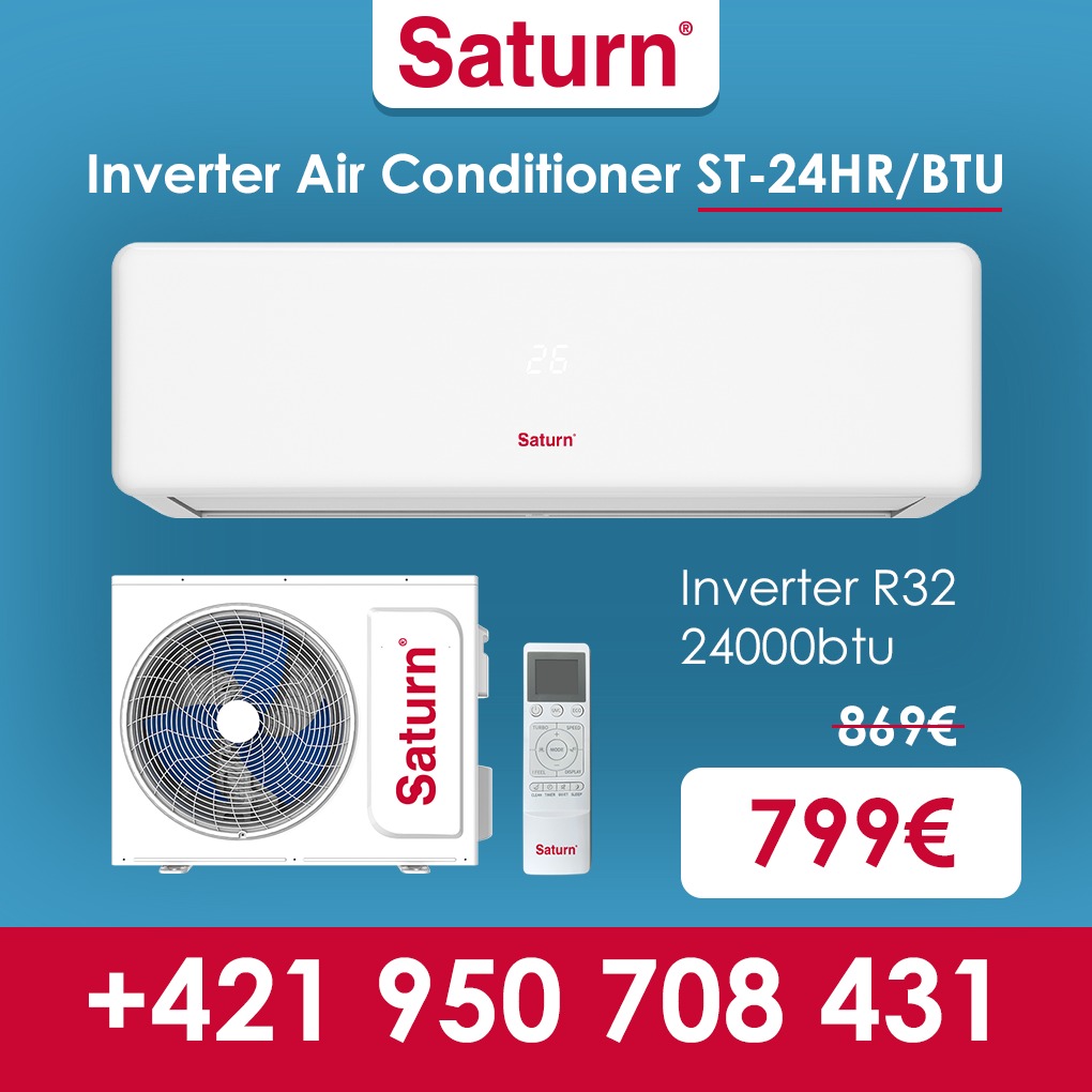 SPLITOVÁ KLIMATIZÁCIA INVERTOROVÉHO TYPU SATURN ST-24HR/BTU