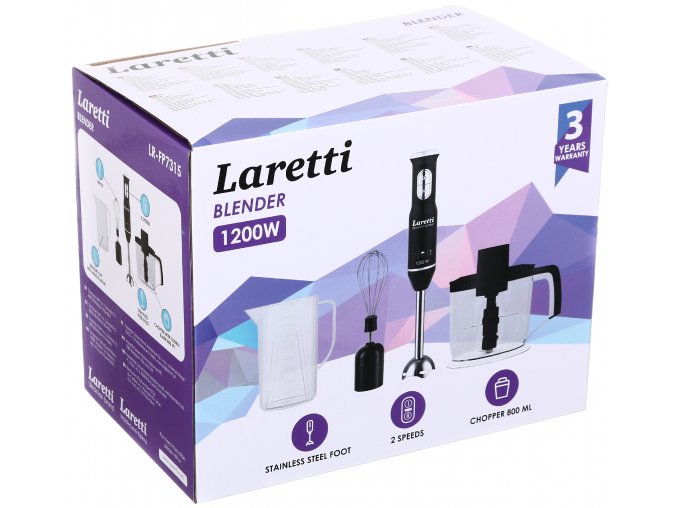 Laretti LR-FP7315 Tyčový Mixér Výkon: 1200 W