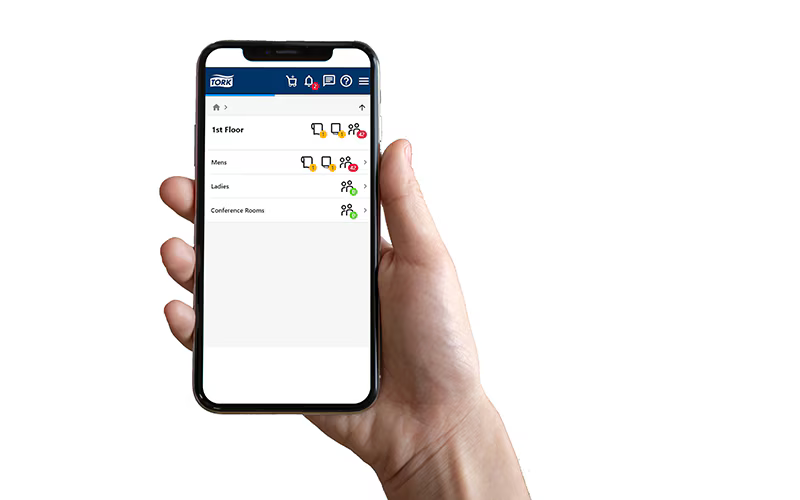 Aplikace Tork Vision Cleaning v mobilu