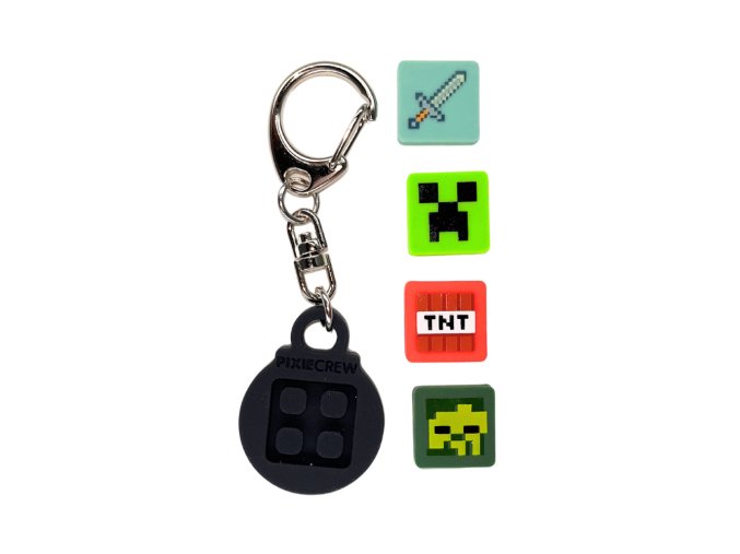 PIXIE CREW & MINECRAFT Klíčenka černá 4 multipixely