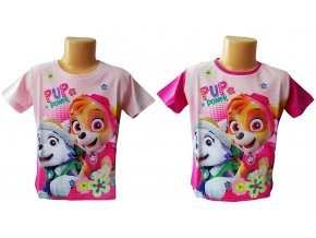 Tričko TLAPKOVÁ PATROLA Pup Power, růžové, vel. 98cm