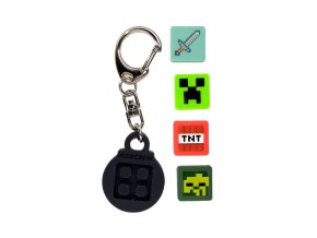 PIXIE CREW & MINECRAFT Klíčenka černá 4 multipixely